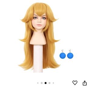 Yellow Blonde Princess Peach Costume Cosplay Wig for petite adult or child size